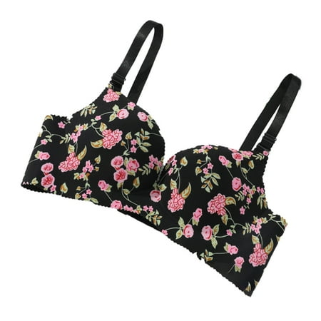 

YXGla Brassiere Floral Print Seamless Women Padded Gathering Bra for Daily Wear