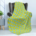 thumbnail image 4 of Rubber Duck Soft Flannel Fleece Throw Blanket, Rubber Ducks on Water Inspired Backdrop Bubbles Funny Pattern, Cozy Plush for Indoor and Outdoor Use, 50" x 60", Turquoise Yellow Orange, by Ambesonne, 4 of 5