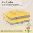 thumbnail image 5 of Chair Cushions for Dining Chairs, 17" x 17" Non-Slip Kitchen Chair Pads with Adjustable Ties, Memory Foam Indoor Chair Cushions for Dining Room, Yellow (Pack of 4), 5 of 14