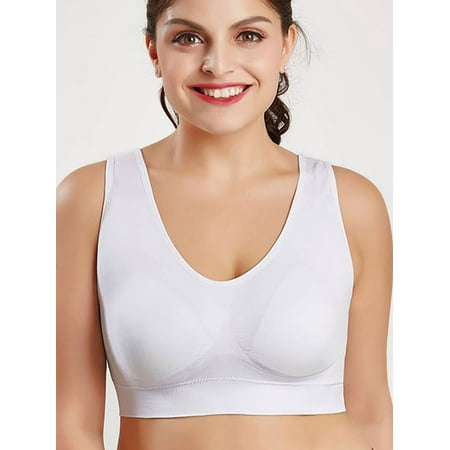 

JustVH Womens Plus Size Solid Color Sports Bra Cup Tops