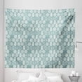 thumbnail image 1 of Geometric Tapestry, Different Type of Oval Doodle Round Leaf Textured Harvest Graphic, Fabric Wall Hanging Decor for Bedroom Living Room Dorm, 5 Sizes, Coconut Turquoise, by Ambesonne, 1 of 1