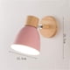 thumbnail image 2 of Nordic Metal Iron Macaron Dormitorio Cabecera Aplique de pared Moderno Simple E27 Base de madera Montado en la pared Estudio Pared Dormitorio Balcón Restaurante Escaleras Decorativo Aplique de pared Zhivalor GX-167-4, 2 of 3