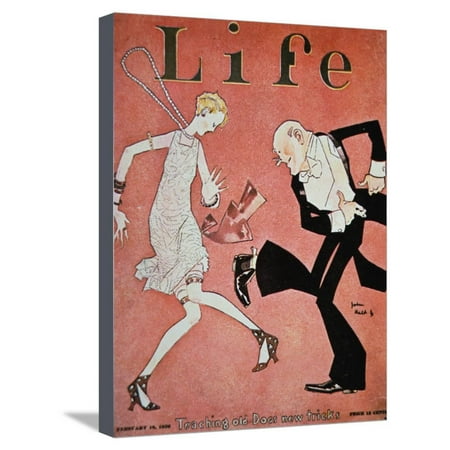 1928 Cover - Dancing the Charleston During the 'Roaring Twenties', Cover of Life Magazine, 18th February, 1928 Vintage 1920s Stretched Canvas Print Wall Art