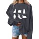 thumbnail image 4 of Blusa holgada de manga larga con estampado de otoño a la moda de Halloween para mujer, jersey informal de cuello redondo, Tops, sudadera Fridja  bvmnju6909, 4 of 5