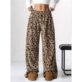 thumbnail image 4 of Pantalones de Pijama para Mujer, de Leopardo, Peludos, Estilo Y2K, de Cintura Alta, Bonitos. Sin Cordones XL, 4 of 10