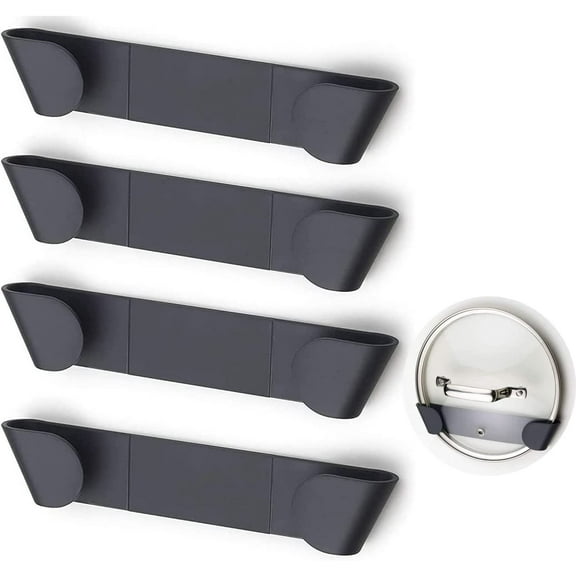 Pan Lid Holder, Pot Lid Organizer for Cabinet Door, Pan Pot Cover Holder for Kitchen, Set of 4