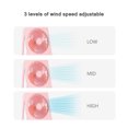 thumbnail image 4 of Ventilador de mesa portátil con luz LED, 3 velocidades, batería recargable y soporte ajustable de 180°, ideal para hogar, oficina o viaje, color rosa., 4 of 6