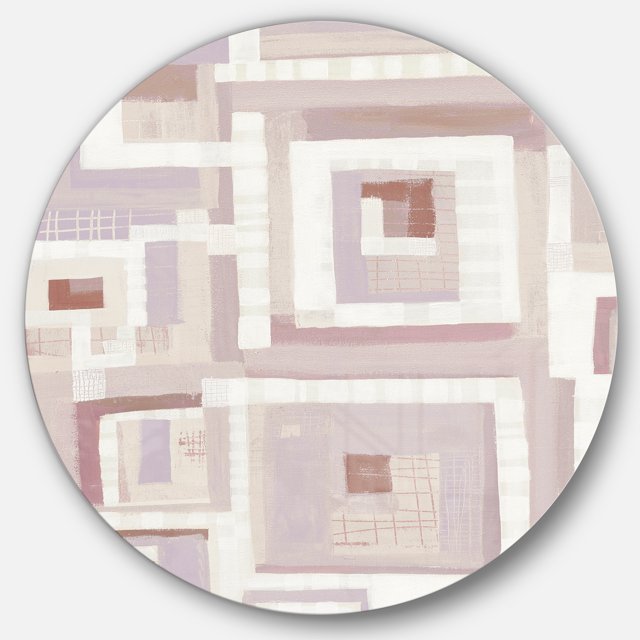 Designart 'forme Géométrique Rose Fenêtres I' Art Mural Cercle en Métal Géométrique