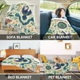 thumbnail image 2 of Yayeee Throw Blanket for Couch Soft Warm 50" x 60" Sofa Chair Bed Decoration, Green Animals Pattern, 2 of 7