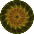 thumbnail image 1 of Ahgly Company Indoor Round Patterned Dark Yellow Green Area Rugs, 7' Round, 1 of 6