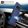 thumbnail image 4 of Jiahe Cover For Google Pixel 7 Hybrid Rugged Shockproof Card Pockets PU Leather Kickstand Magnetic Car Mount Case Cover,Darkblue, 4 of 7