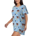 thumbnail image 2 of Naloa Sea Turtle Women's Short-Sleeved Pajama Set, Loungewear, Summer pajamas, Breathable Cozy - Small, 2 of 9