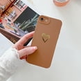 thumbnail image 3 of Compatible with iPhone 6/6S Case for Women Girl,Cute Plated Love Heart with Full Camera Lens Protection Case Soft Silicone TPU Anti-Scratch Protective Cover for iPhone 6/6s-Brown, 3 of 11