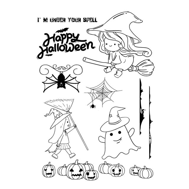 Sellos transparentes de feliz Halloween, manualidades para álbumes de recortes, decorar álbumes de fotos, hacer tarjetas en relieve, nuevos sellos transparentes