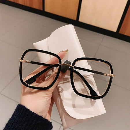 MINM Oversized Clear Square Glasses Women Fashion Anti-Blue Optical Glasses Classic Plastic Eyeglasses Eyewear