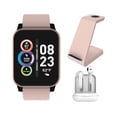 thumbnail image 2 of Itech Fusion 2 Unisex Adult Smartwatch w/ Bluetooth Earbuds & Charging Station, Blush, 2 of 2
