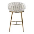 thumbnail image 3 of ChenyueFurn 26" Velvet Kitchen Island Stools with Gold Chrome Base,Beige, 3 of 9