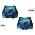 thumbnail image 5 of Picia Ice Blue Ocean Cute Dolphin Printed Workout Shorts for Women Seamless Scrunch Butt Lifting High Waisted Yoga Gym Booty Running Moisture-wicking Short Pants-XX-Large, 5 of 9