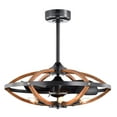 thumbnail image 3 of Dariin 28.3 in. 6-Light Indoor Matte Black Finish Ceiling Fan with Light Kit and Remote, 3 of 5