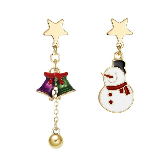 iTNHFP Small Hoop Earrings Women Christmas Santa Decoration Christmas Pentagonal Earring Christmas Tree Asymmetrical Earrings Women for Women