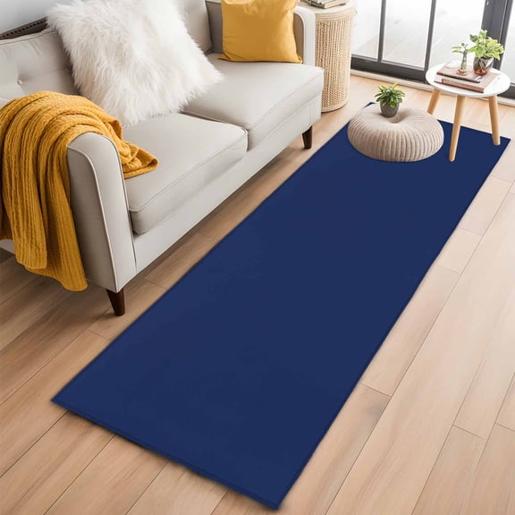 Runner Rugs 2x6 Ft, Navy Blue Non Slip Area Rugs for Kitchen Bedroom Entryway, Pure Color Washable Carpet Runner Rug Floor Mats for Bedroom Home Decor Aesthetics Contemporary Luxury