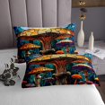 thumbnail image 3 of Erosebridal Retro Mushroom Coverlet Set King, Nature Jungle Bedding Set, Mandala Botanical Decor 3pcs, 3 of 5