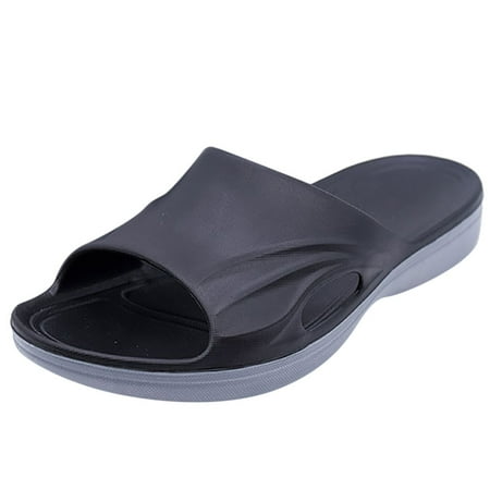 

Rdeuod Slippers for Men Beach Slippers Solid Hook Hollow Out Casual Breathable Flats Sandals Shoes