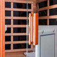 thumbnail image 6 of Xmatch Far Infrared Wooden Sauna Room, 1-Person Size, with 1350W, 8 Low EMF Heaters, 10 Minutes Pre-Warm up, Time and Temp Pre-Set, 2 Bluetooth Speakers, 1 LED Reading Lamp and Clothing Hanging Rod, 6 of 9