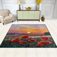 thumbnail image 3 of Area Rug Indoor 80"x58"in Non-Slip Wear Resistant Floor Mats Soft Large Carpets for Living Room Bedroom Home Decor Poppies at Sunset, 3 of 7