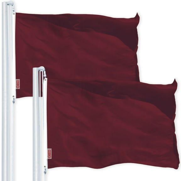 G128 2 Pack: Solid Burgundy Color Flag | 4x6 Ft | LiteWeave Pro Series Printed 150D Polyester | Indoor/Outdoor, Vibrant Colors, Brass Grommets