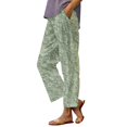 thumbnail image 2 of Women's Casual Pants Women'S Floral Embroidered Lace Printed Loose Pocket Patchwork Casual Pants,Green Women's Casual Pants XXL, 2 of 5