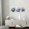 thumbnail image 3 of Hieng Seashell Picture Wall Art Starfish Coral Painting on Canvas Modern Blue and Beige Bathroom Decor, 3 of 6