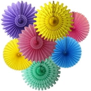7-Piece Tissue Paper Fans, Unicorn Mix, 13-18 Inch