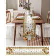 thumbnail image 3 of Orange Pumpkins Fall Table Runner 48 Inches, Sunflower Thanksgiving Botanical Pastoral Bed Runner Dresser Scarves Tabletop for Indoor Outdoor Parties/Ceremony/Banquet, 13" x 48", 3 of 8