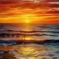 thumbnail image 6 of HAOXIT Ocean Decor Tablecloth, Sunset Over The Pacific Ocean from California Sunlight Colored Sky Photo Print, Round Table Cover for Dining Room Kitchen, 6 of 8