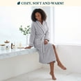 thumbnail image 5 of PAVILIA Womens Plush Fleece Robe, Soft Cozy Long Bathrobe, Light Gray L/XL, 5 of 10