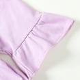 thumbnail image 6 of 2T Baby Girls Outfits 3T Girls Pant Sets Toddler Girls Short Sleeve Solid Color Top Jeans Pants 2PCS Set Purple, 6 of 9