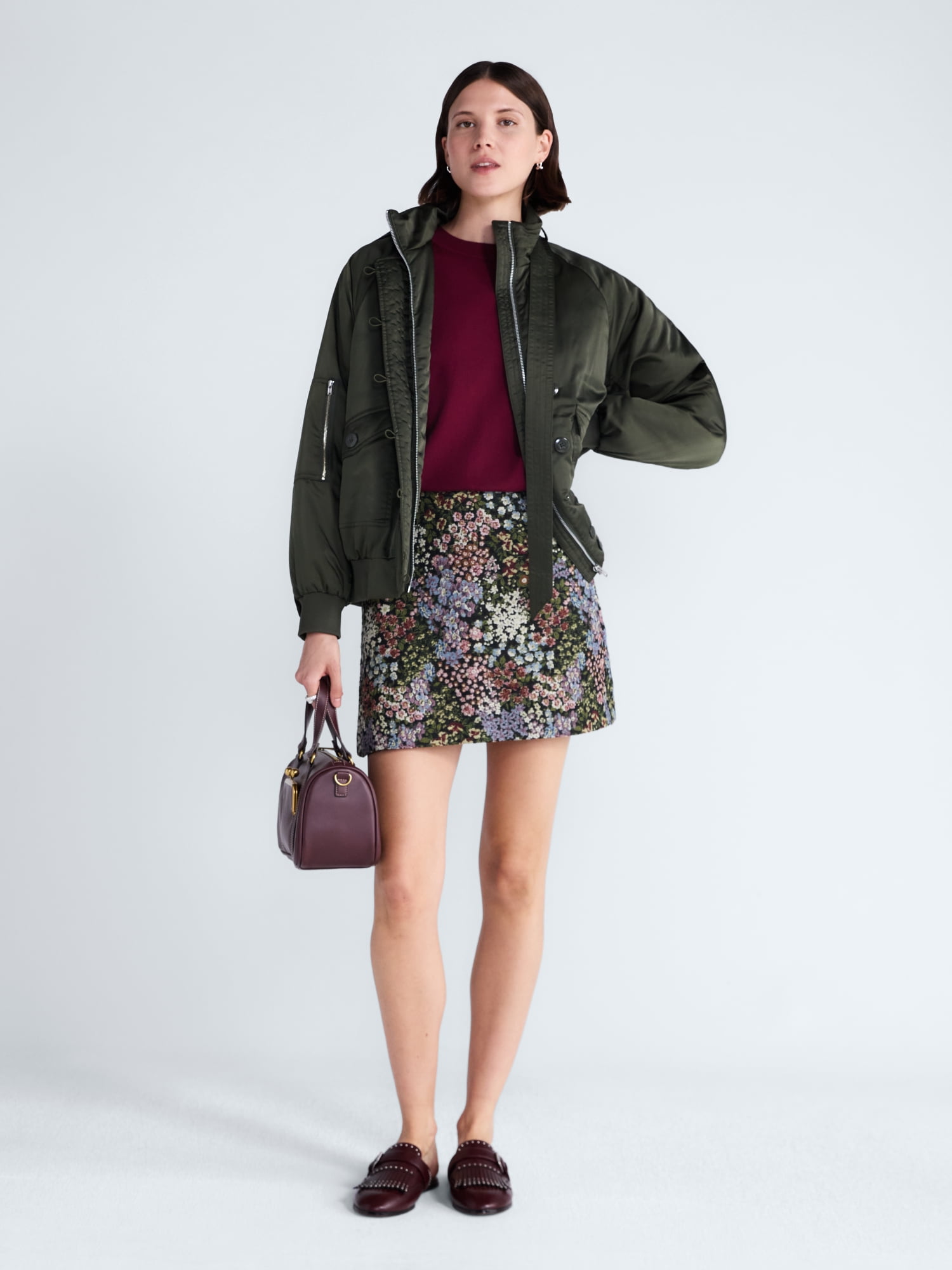 Free Assembly Women's Bow Tie Bomber Jacket, Sizes XS-XXL