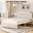 thumbnail image 3 of Homfa Queen Bed Frame with 2 Drawer, Canopy Bed Frame with Storage & Upholstered Headboard for Bedroom, Curtain Not Included, Beige, 3 of 10