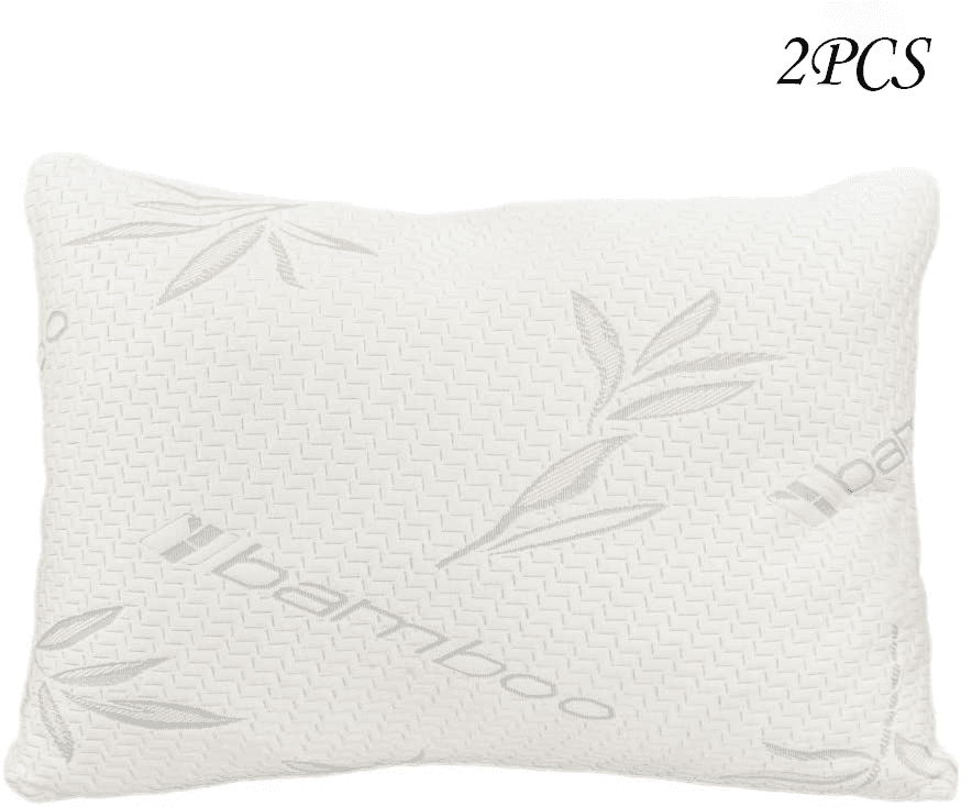 Lowestbest Memory Pillow, Memory Foam Pillow with Bamboo, Bed Adjustable Fit Pillows for Sleeping, Pillow with Washable Removable, 2pcs Lowestbest Memory Pillow, Memory Foam Pillow with Bamboo, Bed Adjustable Fit Pillows for Sleeping, Pillow with Washable Removable, 2pcs
