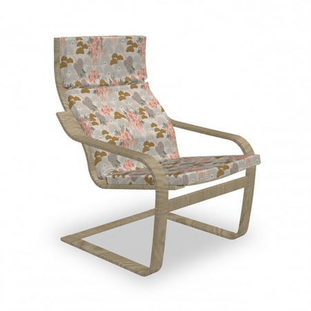 

Floral Vintage Armchair Pad and Slipcover Pattern of Aster Flowers Japanese Garden Botanical Feels 1 Piece Soft Cushion Replacement with Removable Cover Pale Eggshell Multicolor by Ambesonne