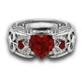thumbnail image 4 of Bagues Assorties pour Couples Ensemble de Bagues Cœur Bagues de Promesse, 4 of 4