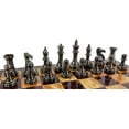thumbnail image 5 of Brass Black Gold Staunton Exclusive Chess Set Lrg 20" Cherry Color Storage Board, 5 of 6