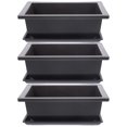 thumbnail image 4 of PAMINGONO 3Set Plastic Flowerpot for Outdoor Use in Dark Brown with Drainage Holes and Tray 8.9X6.6X3in, 4 of 8