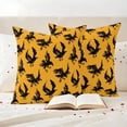 thumbnail image 3 of Halloween Outdoor Waterproof Pillow Covers, Orange Farmhouse Crow Spooky Black Birds Decorative Square Throw Pillowcase Sofa Cushion Sham for Patio/Couch/Chair, 16"x16" 2 Pack, 3 of 8