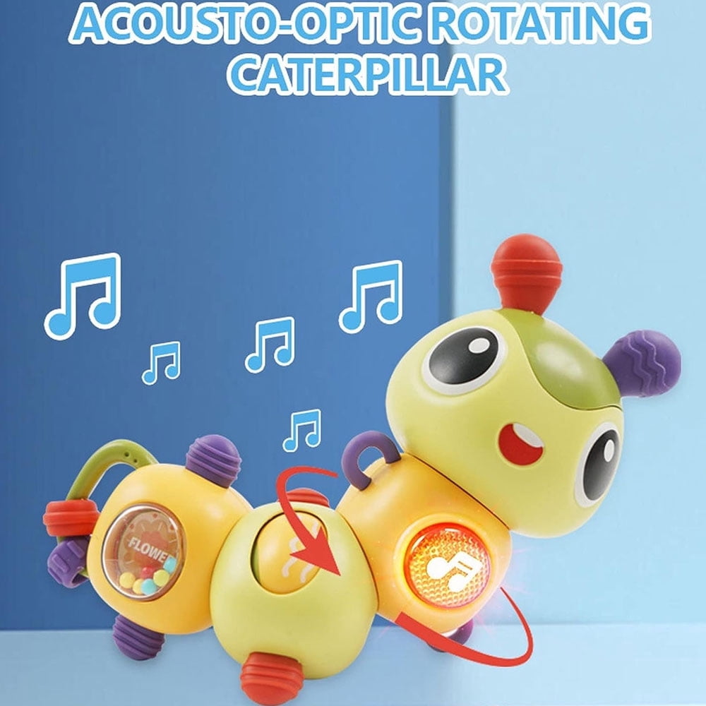 EIMELI Baby Toys 6 to 12 Months Crawling Baby Musical Toys, with Light Up Face Caterpillar Educational Toddler Baby Toys 6 7 8 9 12 18 Months Infant Boy Girl Gift
