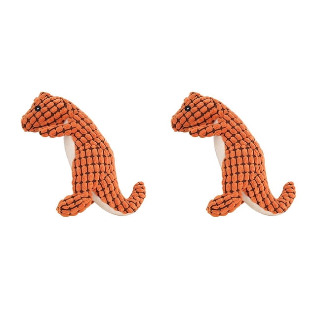 Billuyoard Dinosaurio Artificial Juguete de larga duración Molar Realista Ligero Juguete Dentición Limpieza Hueso Teddy Ejercicio Perro Naranja Naranja 2piezas