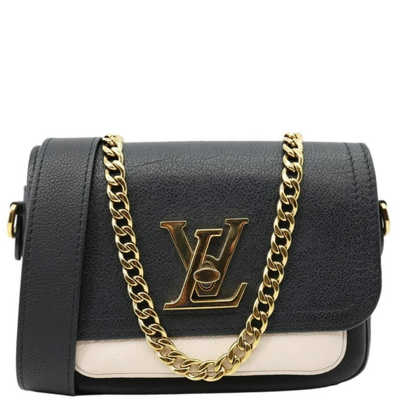 Pre-Owned Louis Vuitton Lockme Tender Calfskin Leather Chain Shoulder Bag Black