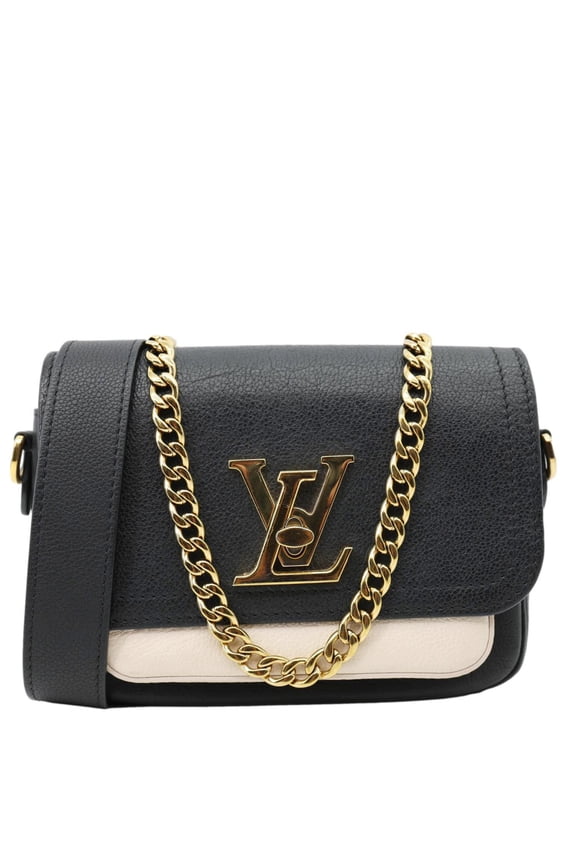Pre-Owned Louis Vuitton Lockme Tender Calfskin Leather Chain Shoulder Bag Black