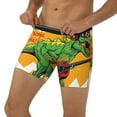 thumbnail image 3 of Rateoe Cool Dinosaur Playing Guitar Print Men’s Underwear Boxer Briefs Soft Comfortable Underwear Boxer Briefs, Long Leg Briefs,Anti-chafing Boxer Briefs, 3 of 7